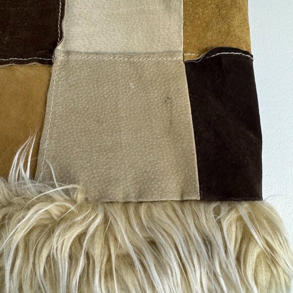 Sweet Leather Patchwork Jacket with Faux Fur Accents - Picture 12 of 13